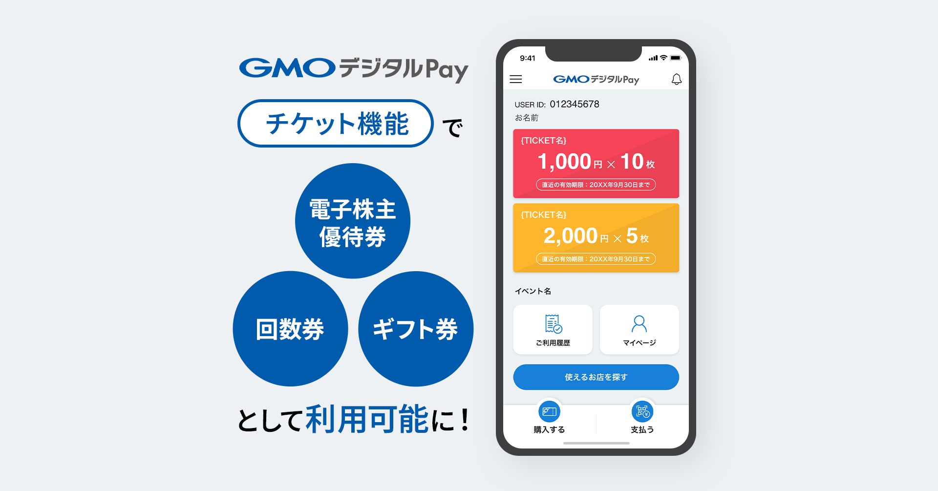 ハウス電子マネー・商品券等の電子化サービス「GMOデジタルPay」新機能「チケット機能」の提供を開始