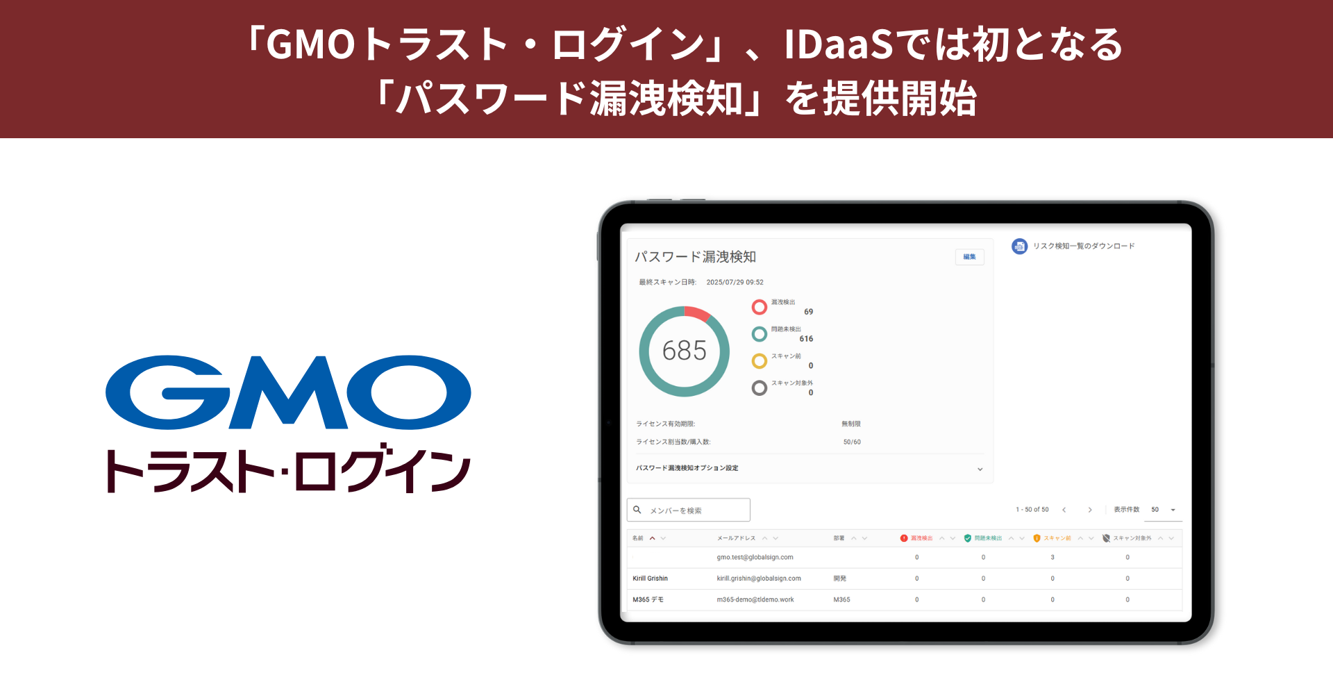 「GMOトラスト・ログイン」、IDaaSでは初となる「パスワード漏洩検知」を提供開始