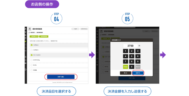 STEP 4〜 5（お店側の操作）